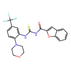 N-[[2-morpholin-4-yl-5-(trifluoromethyl)phenyl]carbamothioyl]-1-benzofuran-2-carboxamide structure