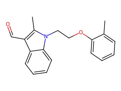 2-methyl-1-[2-(2-methylphenoxy)ethyl]-1H-indole-3-carbaldehyde structure