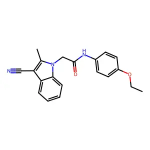 2-(3-cyano-2-methylindol-1-yl)-N-(4-ethoxyphenyl)acetamide structure