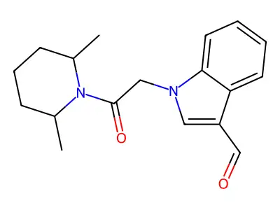 1-[2-(2,6-Dimethylpiperidin-1-YL)-2-oxoethyl]-1H-indole-3-carbaldehyde structure