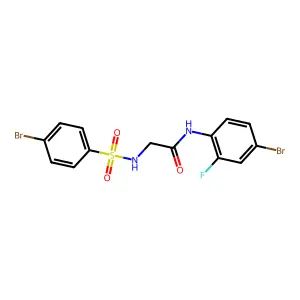 N-(4-bromo-2-fluorophenyl)-2-{[(4-bromophenyl)sulfonyl]amino}acetamide structure