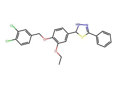 2-{4-[(3,4-dichlorobenzyl)oxy]-3-ethoxyphenyl}-5-phenyl-2,3-dihydro-1,3,4-thiadiazole structure