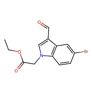 Ethyl 5-bromo-3-formyl-1H-indole-1-acetate structure