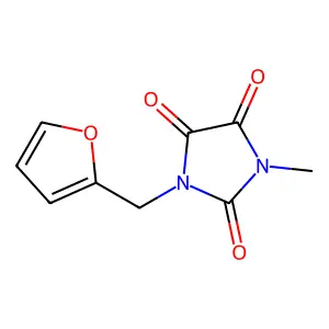 1-[(Furan-2-yl)methyl]-3-methylimidazolidine-2,4,5-trione structure