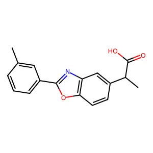5-Benzoxazoleacetic acid, alpha-methyl-2-(m-tolyl)- structure