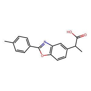 5-Benzoxazoleacetic acid, alpha-methyl-2-(p-tolyl)- structure
