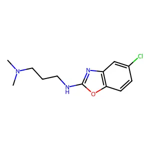 Benzoxazole, 5-chloro-2-(3-(dimethylamino)propyl)amino- structure