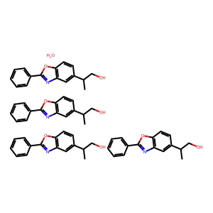 5-Benzoxazoleethanol, beta-methyl-2-phenyl-, hydrate (4:1) structure