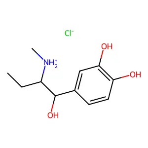 1-Butanol, 1-(3,4-dihydroxyphenyl)-2-methylamino-, hydrochloride structure