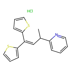 Piperidine, 1-(1-methyl-3,3-di-2-thienyl-2-propenyl)-, hydrochloride structure