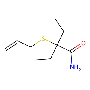 2-(烯丙硫基)-2-乙基丁酰胺 structure