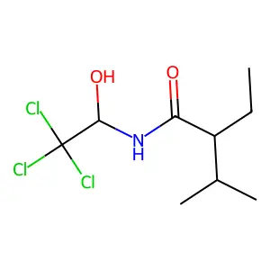 2-Ethyl-3-methyl-N-(2,2,2-trichloro-1-hydroxyethyl)butanimidic acid structure