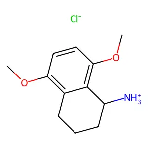 1-Naphthylamine, 1,2,3,4-tetrahydro-5,8-dimethoxy-, hydrochloride, hemihydrate structure