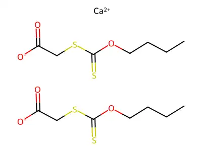 xanthic acid, butyl-, ester with mercaptoacetic acid, calcium salt structure