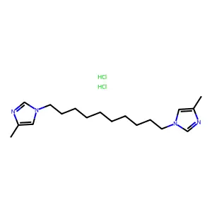 1,1'-(Decane-1,10-diyl)bis(4-methyl-1H-imidazole)--hydrogen chloride (1/2) structure