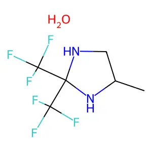 4-Methyl-2,2-bis(trifluoromethyl)imidazolidine--water (1/1) structure