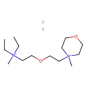 Morpholinium, 4-(2-(2-(diethylmethylammonio)ethoxy)ethyl)-4-methyl-, diiodide structure