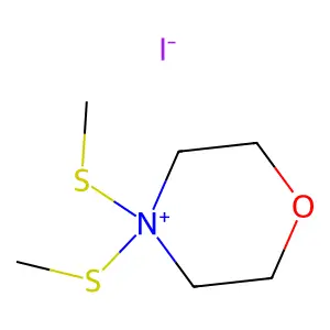 4,4-Bis(methylsulfanyl)morpholin-4-ium iodide structure