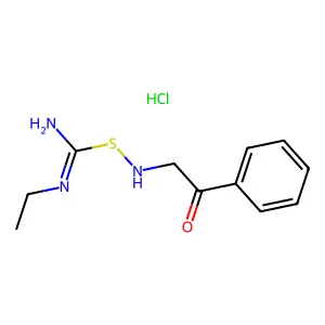 Pseudourea, 1-ethyl-2-phenacylamino-2-thio-, hydrochloride structure