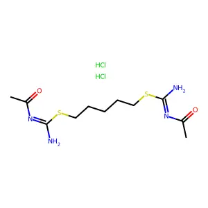Pseudourea, 2,2'-pentamethylenedithiobis(1-acetyl-, dihydrochloride structure