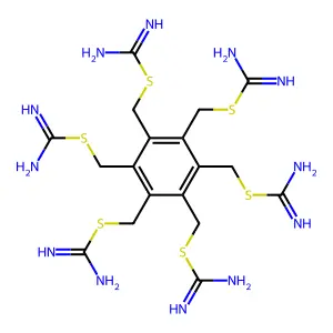 (Benzene-1,2,3,4,5,6-hexayl)hexakis(methylene) hexacarbamimidothioate structure