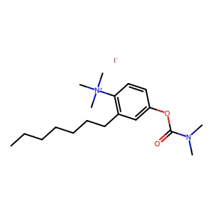 Ammonium, ((4-hydroxy-2-heptyl)phenyl)trimethyl-, iodide, dimethylcarbamate structure