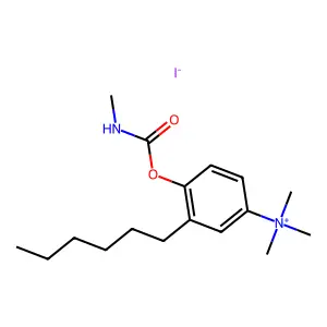 Ammonium, ((4-hydroxy-3-hexyl)phenyl)trimethyl-, iodide, methylcarbamate structure