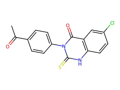 4(1H)-Quinazolinone, 2,3-dihydro-3-(4-acetylphenyl)-6-chloro-2-thioxo- structure