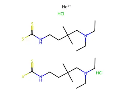 Ammonium, mercuribis(diethyl(2,2-dimethyl-4-dithiocarboxyamino)butyl-, dichloride structure
