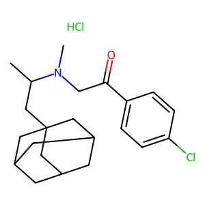 Adamantane, 1-(2-(N-(p-chlorophenacyl)-N-methyl)aminopropyl)-, hydrochloride structure