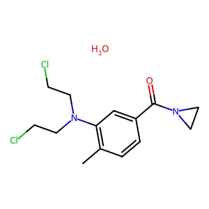 Ketone, aziridinyl 3-(bis(2-chloroethyl)amino)-p-tolyl, hydrate structure