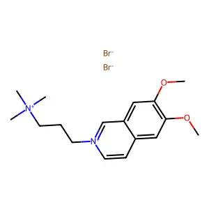 Isoquinolinium, 6,7-dimethoxy-2-(3-(trimethylammonio)propyl)-, dibromide structure