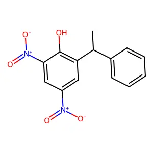 2,4-Dinitro-6-(1-phenylethyl)phenol structure