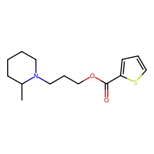 2-Thiophenecarboxylic acid, 3'-(2''-methylpiperidino)propyl ester structure