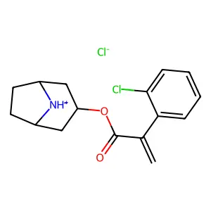 Atropic acid, 2'-chloro-, 3-tropanyl ester, hydrochloride structure