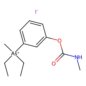 Arsonium, (3-hydroxyphenyl)diethylmethyl-, iodide, methylcarbamate structure