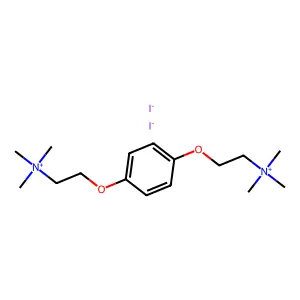 Ammonium, (1,4-phenylenebis(oxyethylene))bis(trimethyl-, diiodide structure