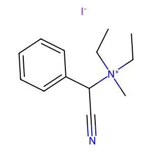 Ammonium, (alpha-cyanobenzyl)diethylmethyl-, iodide structure
