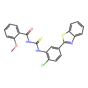 N-{[5-(1,3-benzothiazol-2-yl)-2-chlorophenyl]carbamothioyl}-2-methoxybenzamide structure