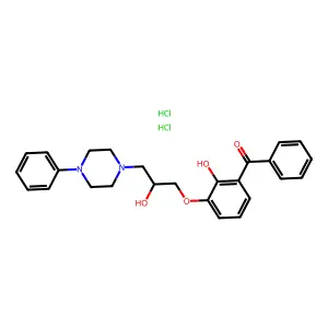 Benzophenone, 4-(2-hydroxy-3-(4-phenylpiperazinyl)propoxy)-, dihydrochloride structure