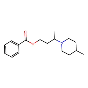 Benzoic acid, 3-methyl-3-(4'-methylpiperidino)propyl ester structure