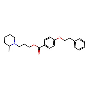 Benzoic acid, p-phenethyloxy-, 3-(2'-methylpiperidino)propyl ester structure