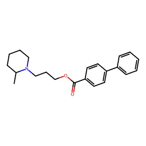Benzoic acid, p-phenyl-, 3-(2'-methylpiperidino)propyl ester structure