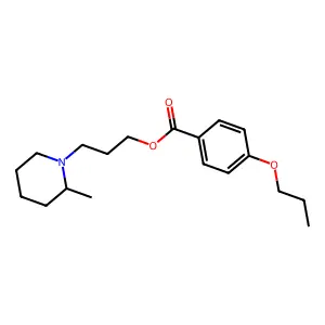 Benzoic acid, p-propoxy-, 3-(2'-methylpiperidino)propyl ester structure