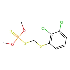 Phosphorodithioic acid, S-(((2,3-dichlorophenyl)thio)methyl) O,O-dimethyl ester structure