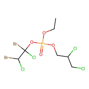 Phosphoric acid, 1,2-dibromo-2,2-dichloroethyl 2,3-dichloropropyl ethyl ester structure