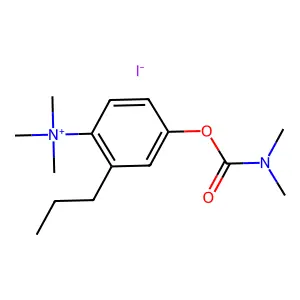 Ammonium, ((4-hydroxy-2-propyl)phenyl)trimethyl-, iodide, dimethylcarbamate structure