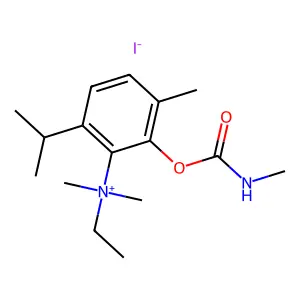 Ammonium, (6-hydroxythymyl)dimethylethyl-, iodide, methylcarbamate structure
