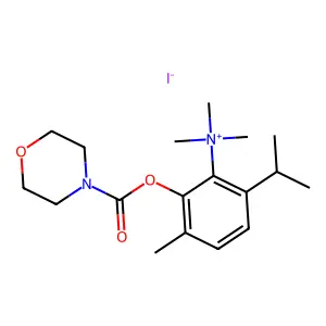 Ammonium, (6-hydroxythymyl)trimethyl-, iodide, 4-morpholin carboxylate structure