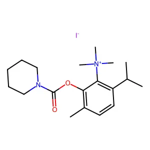 Ammonium, (6-hydroxythymyl)trimethyl-, iodide, 1-piperidinecarboxylate structure